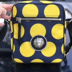 Yellow/navy blue Versace crossbody
